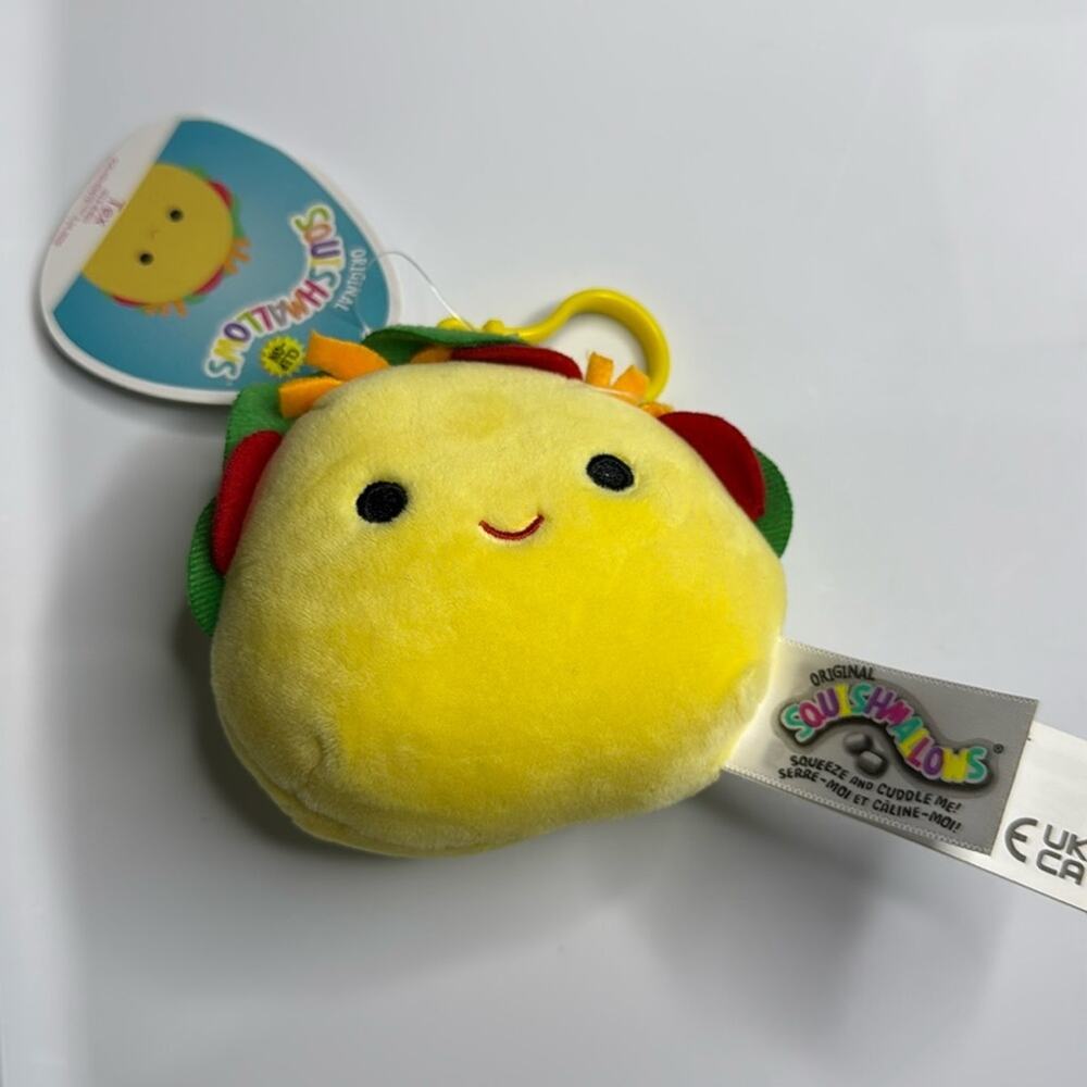 NWT Squishmallows clip Tex the Taco 3.5”